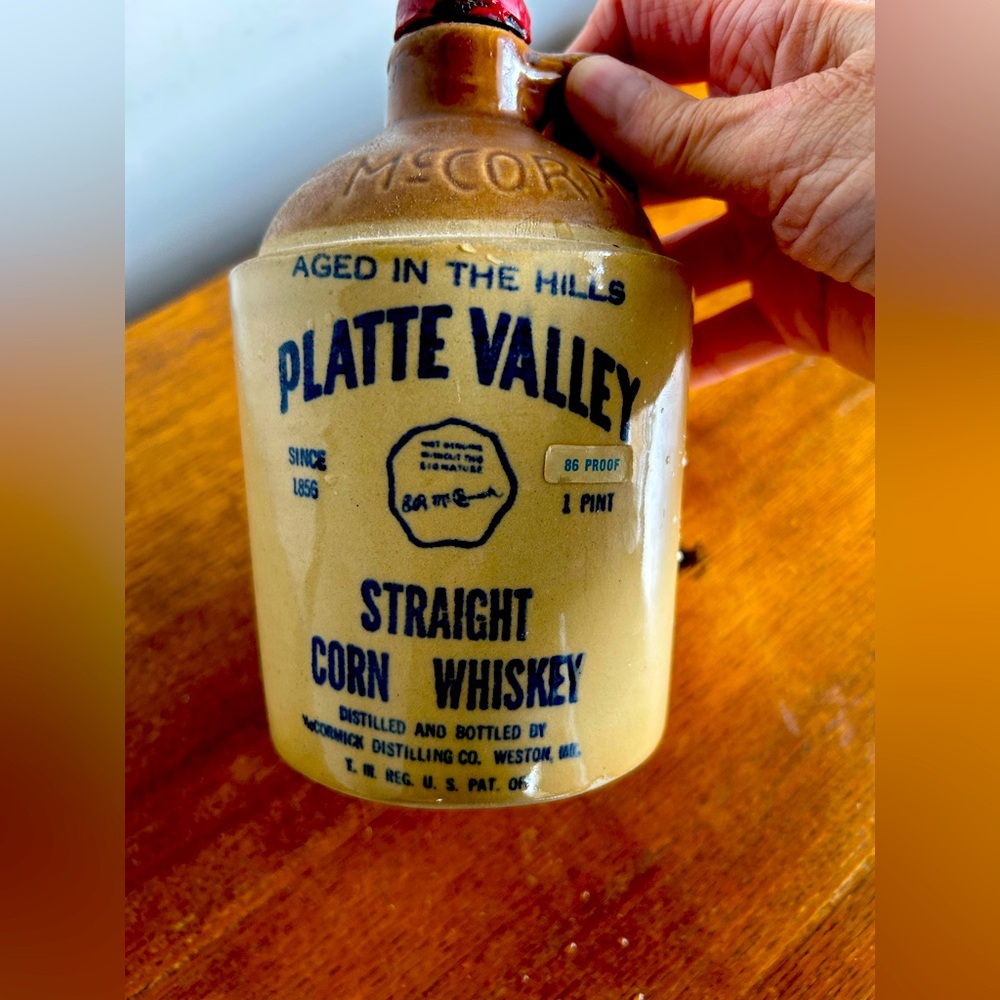 VINTAGE 1967 ORIGINAL MINI MCCORMICK PLATTE VALLEY CORN WHISKEY
JUG MOONSHINE